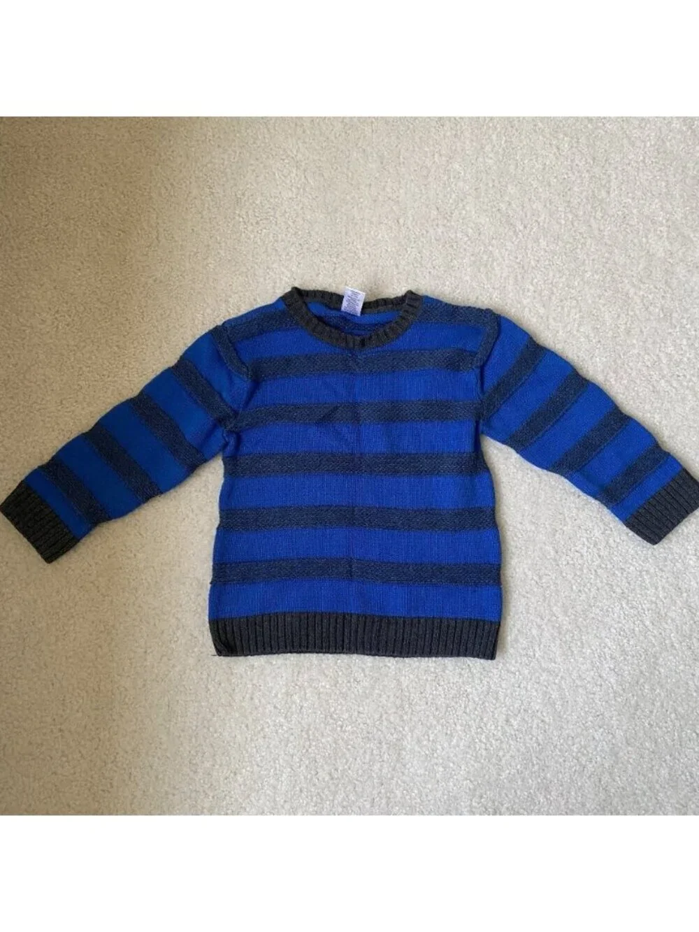 Gymboree dark royal blue and dark gray stripe knit sweater